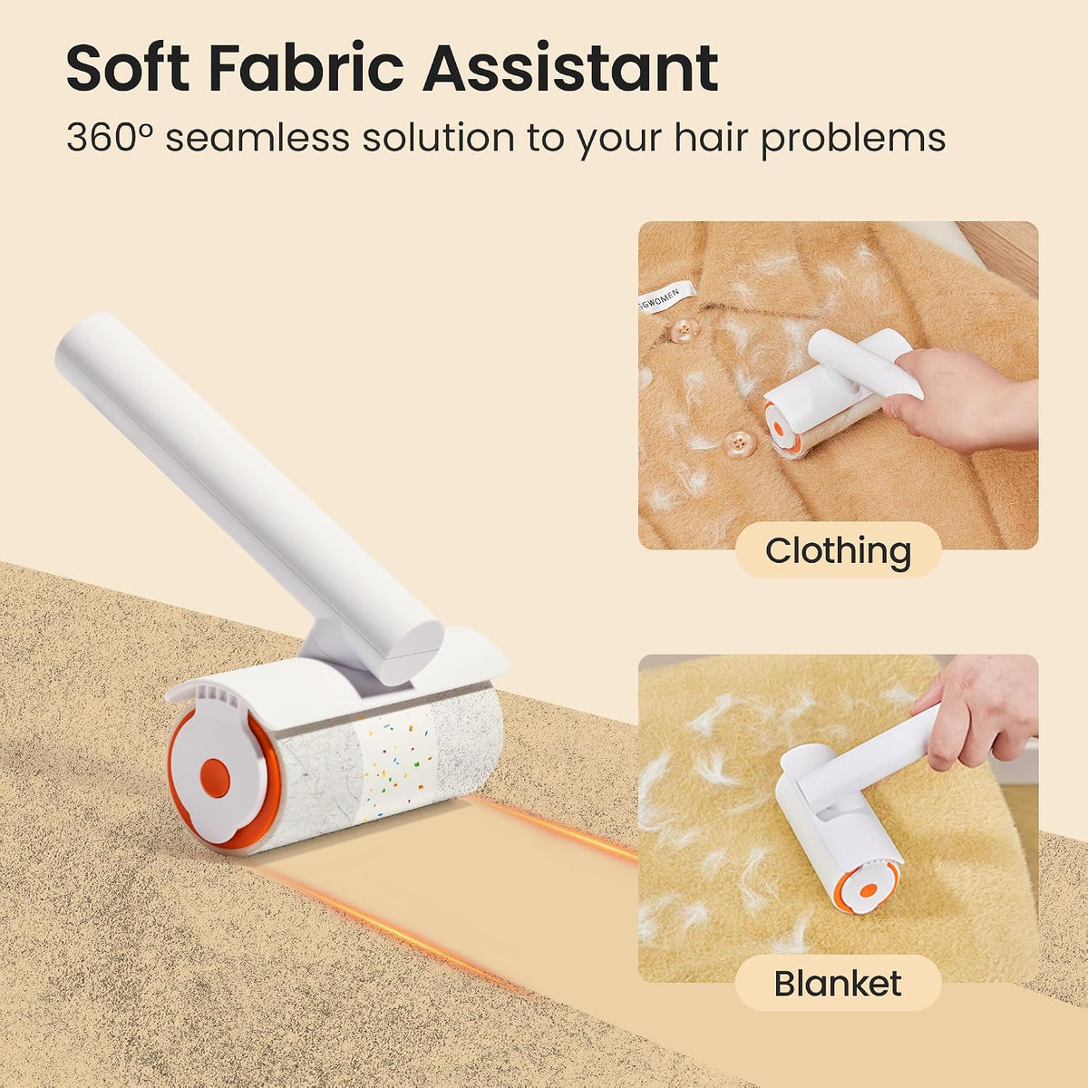 Pet Hair Removal Tool and Lint Roller Value Set, Sticky Lint Remover